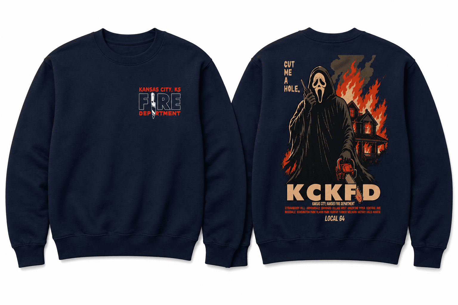 KCKFD Halloween Shirt - Ghostface - Crewneck